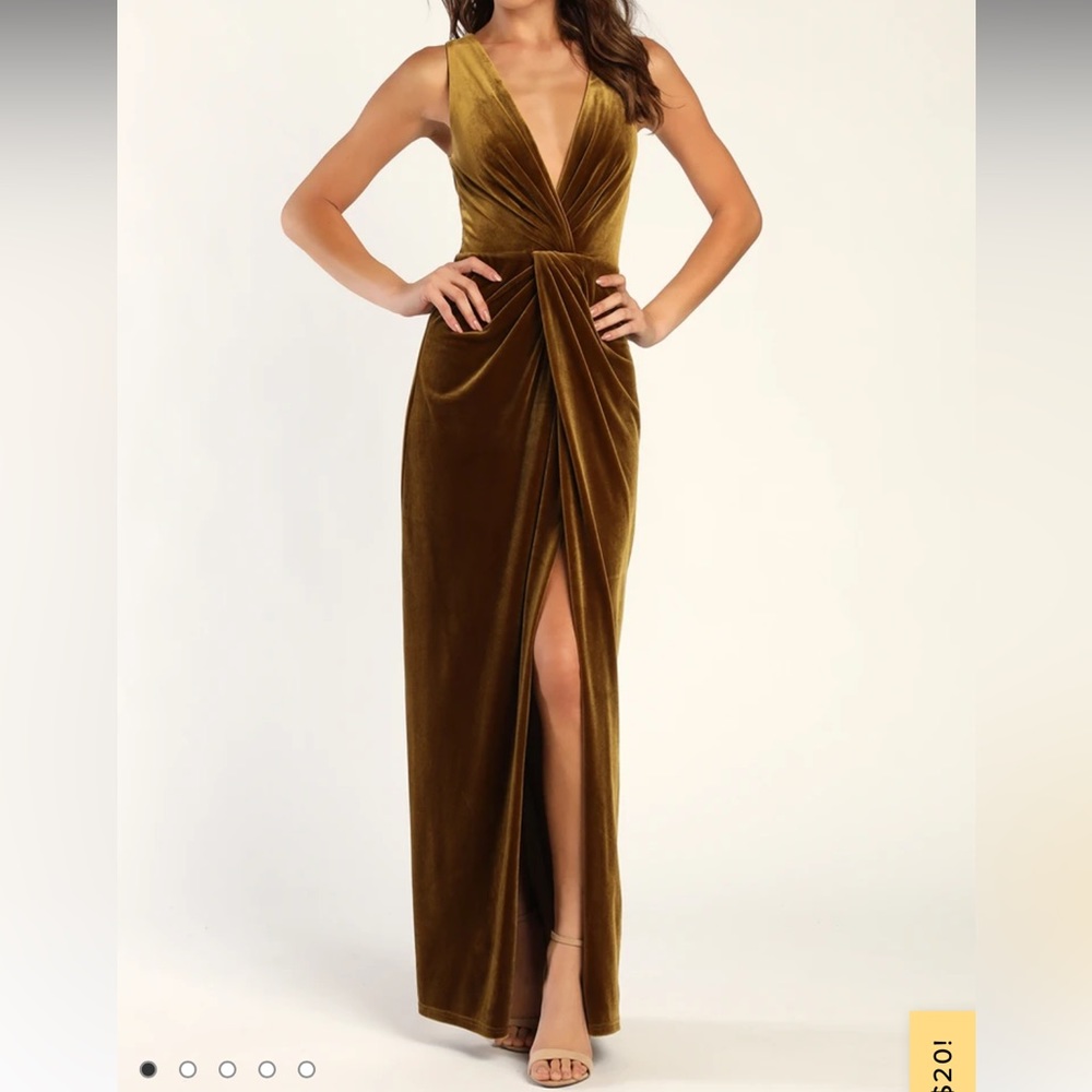 Dark mustard velvet gown